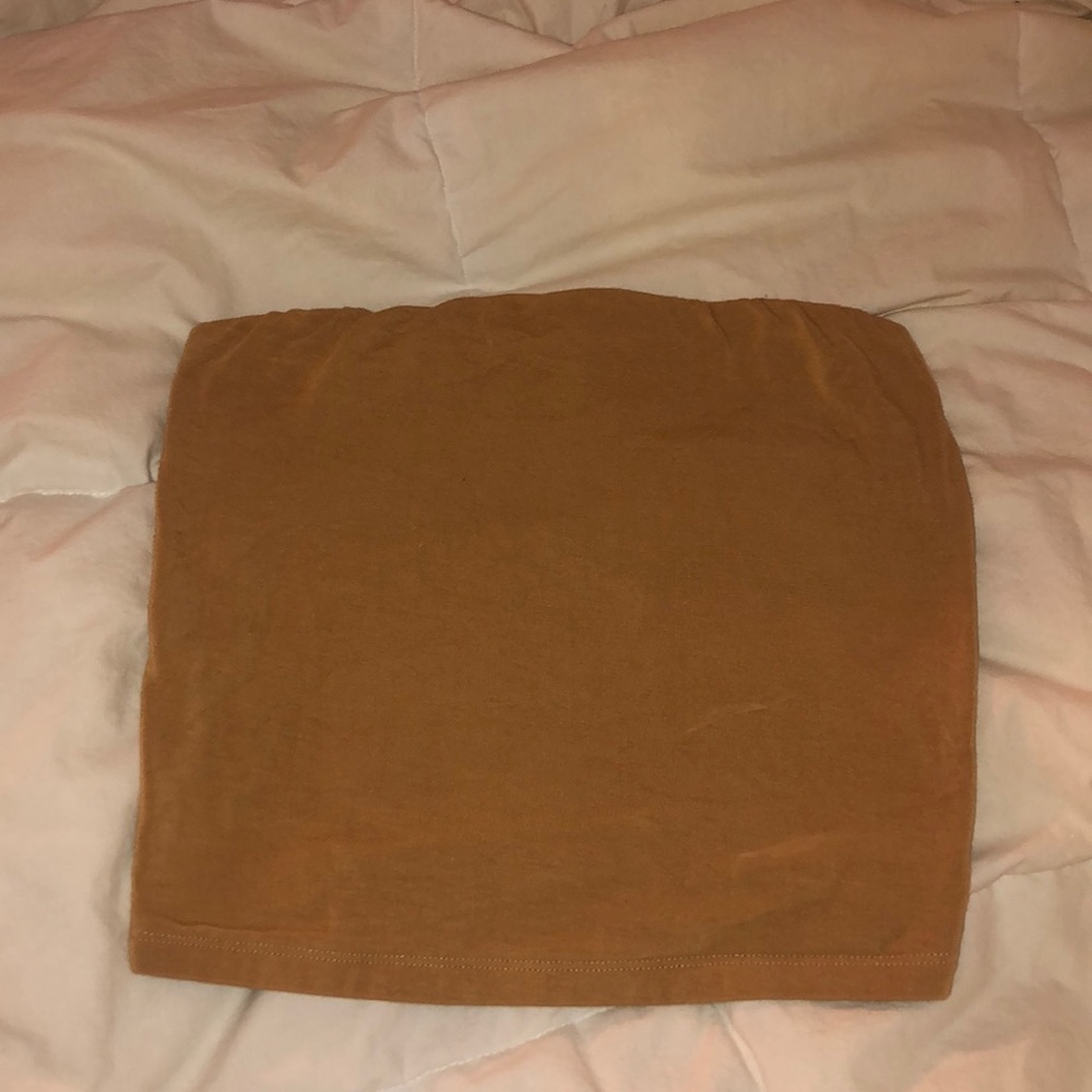 yellow strapless tank